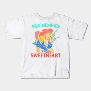 Sweetheart of the Rodeo Country Girl Western BOHO Vintage Retro Style Kids T-Shirt